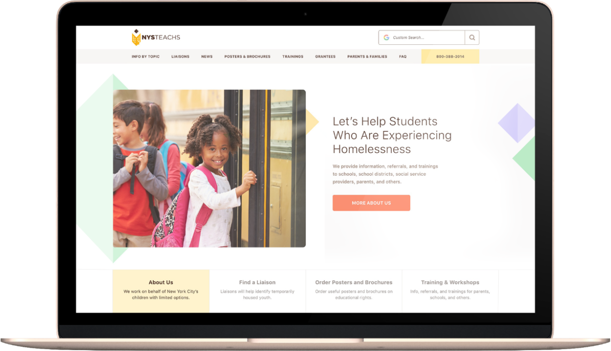 A laptop displaying the NYS-TEACHS website.